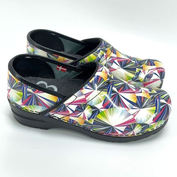 SANITA Women’s Size  38 / 7 Straton Colorful Lines Swirls Nursing Danish Clog - Picture 5 of 10